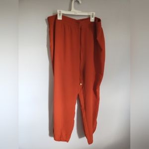 New York Clothing Co. Rust orange harem pants with ankle slit, size XL